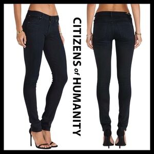 Citizens of Humanity C of H Avedon Slick Skinny Leg Denim Jeans Black Size (28)